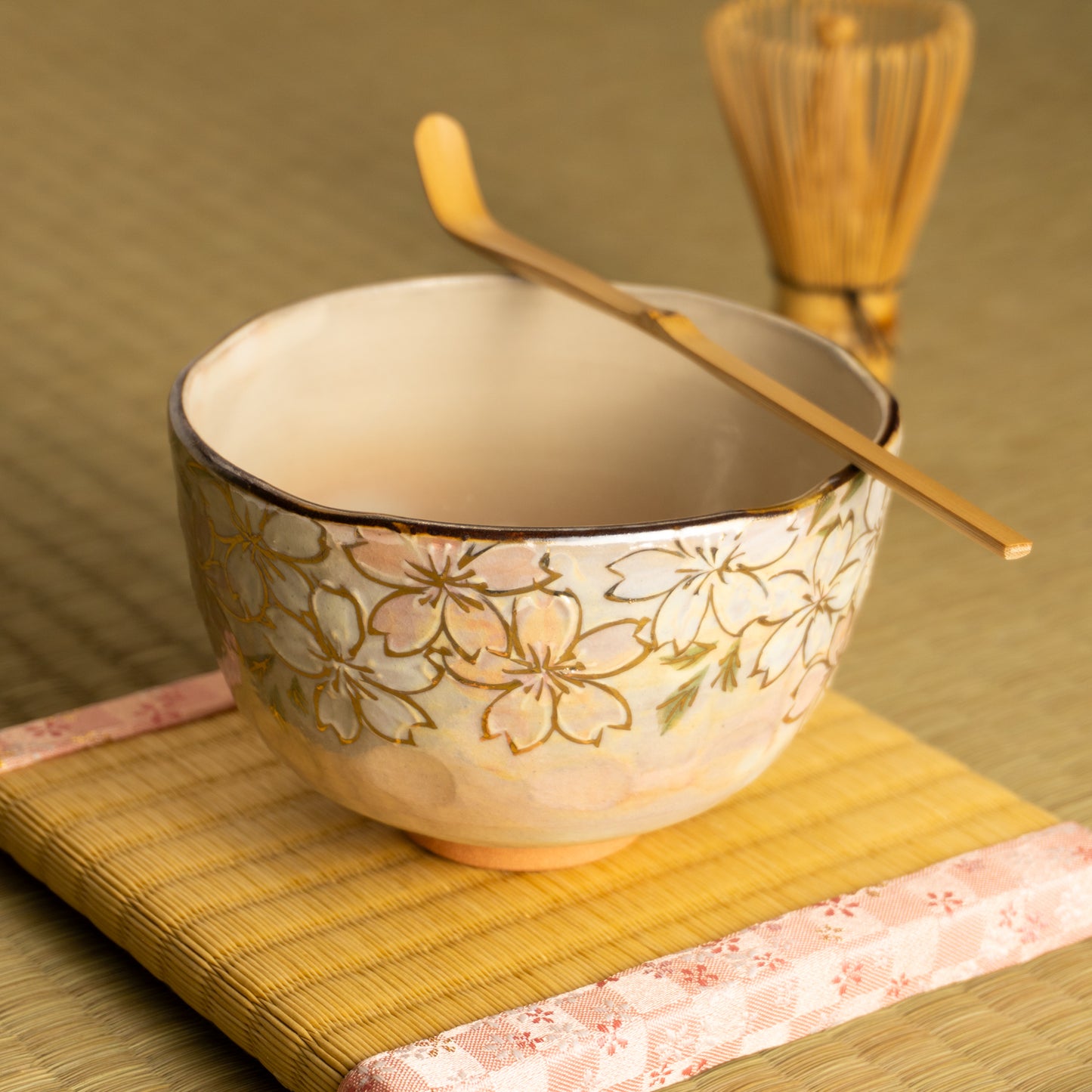 抹茶碗　ラスター彩 桜図　俊山窯 KOTOPOTTER