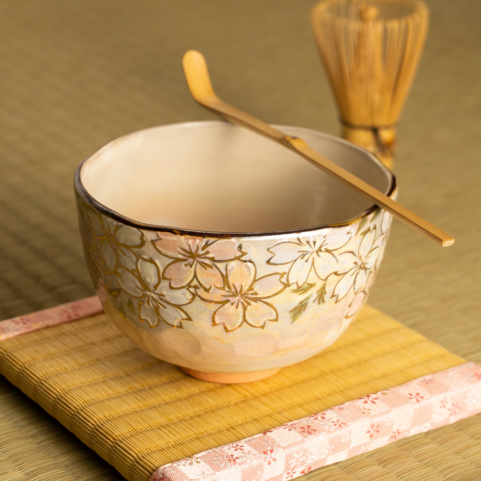 抹茶碗　ラスター彩 桜図　俊山窯 KOTOPOTTER