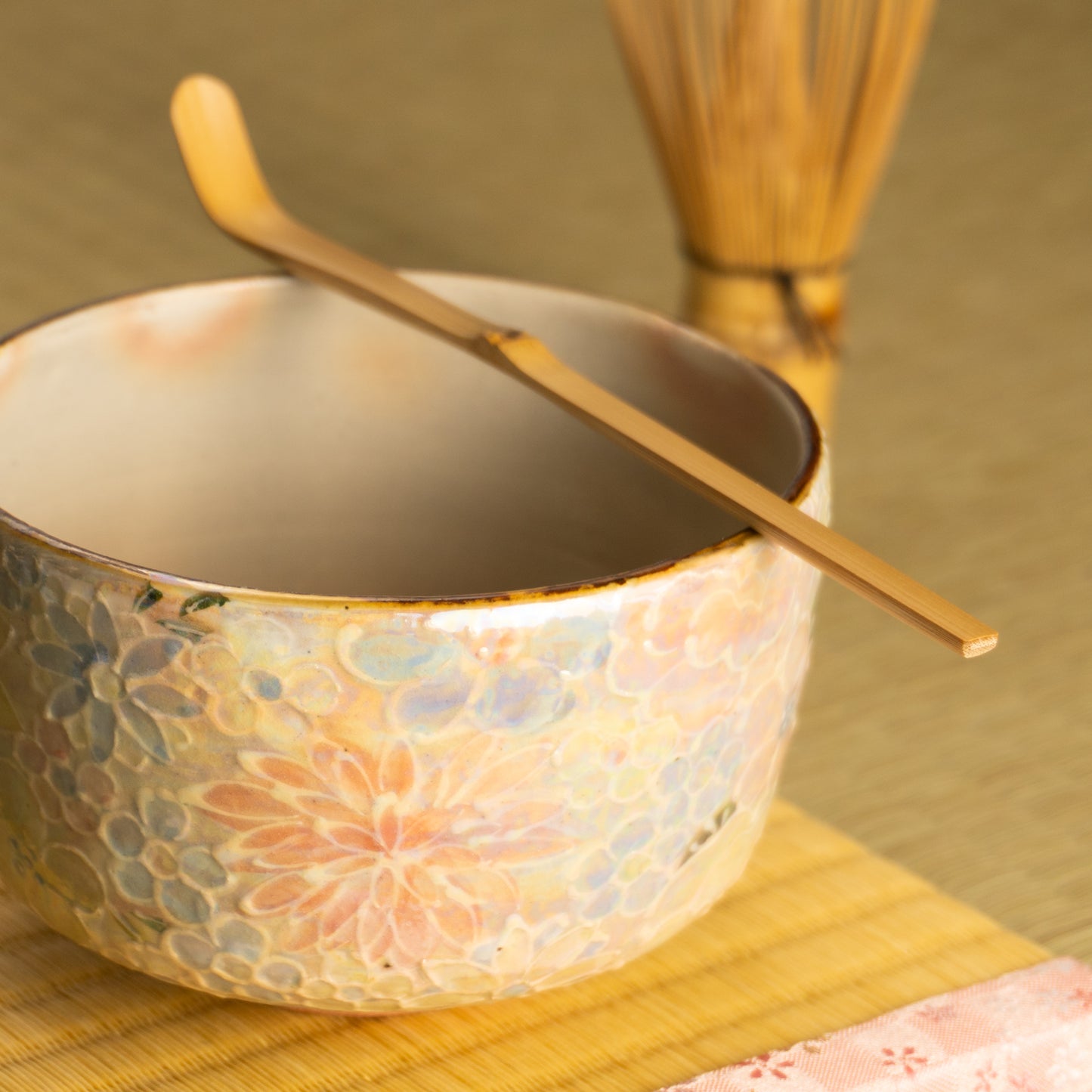 抹茶碗　ラスター彩 花詰　俊山窯 KOTOPOTTER