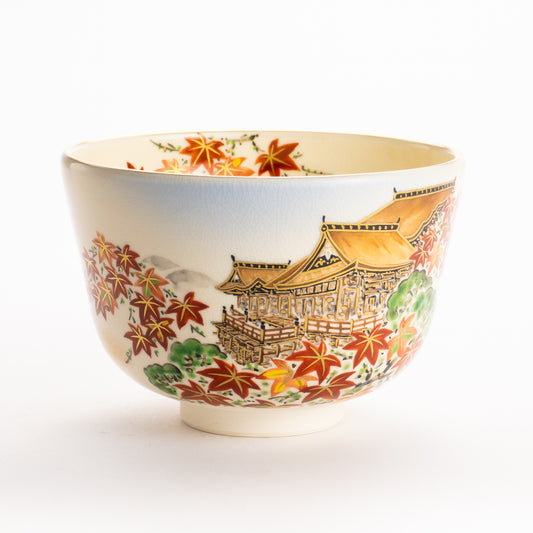 抹茶碗　秋の清水寺　陶楽 KOTOPOTTER