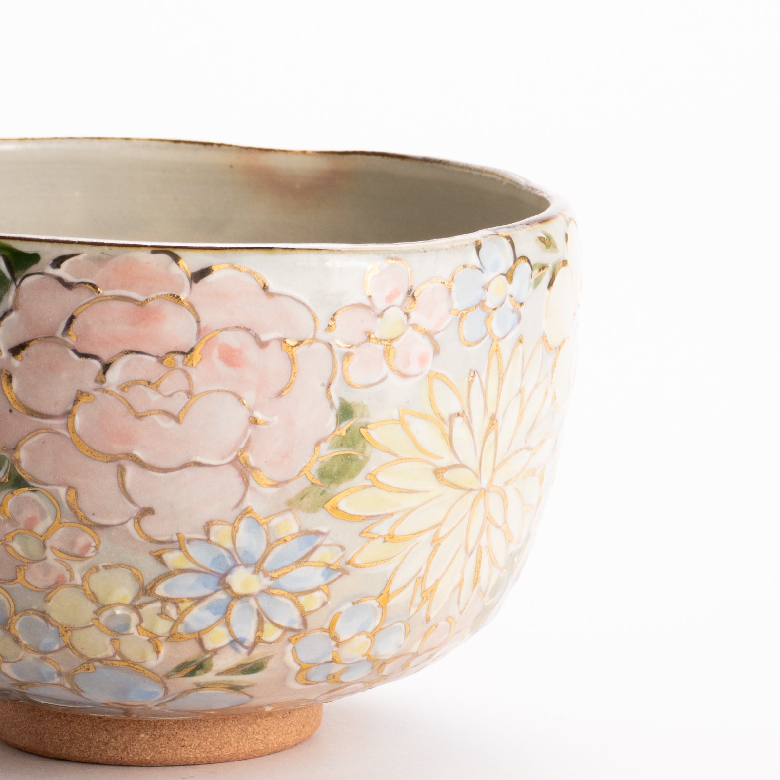 抹茶碗　色絵金彩 花詰　俊山窯 KOTOPOTTER