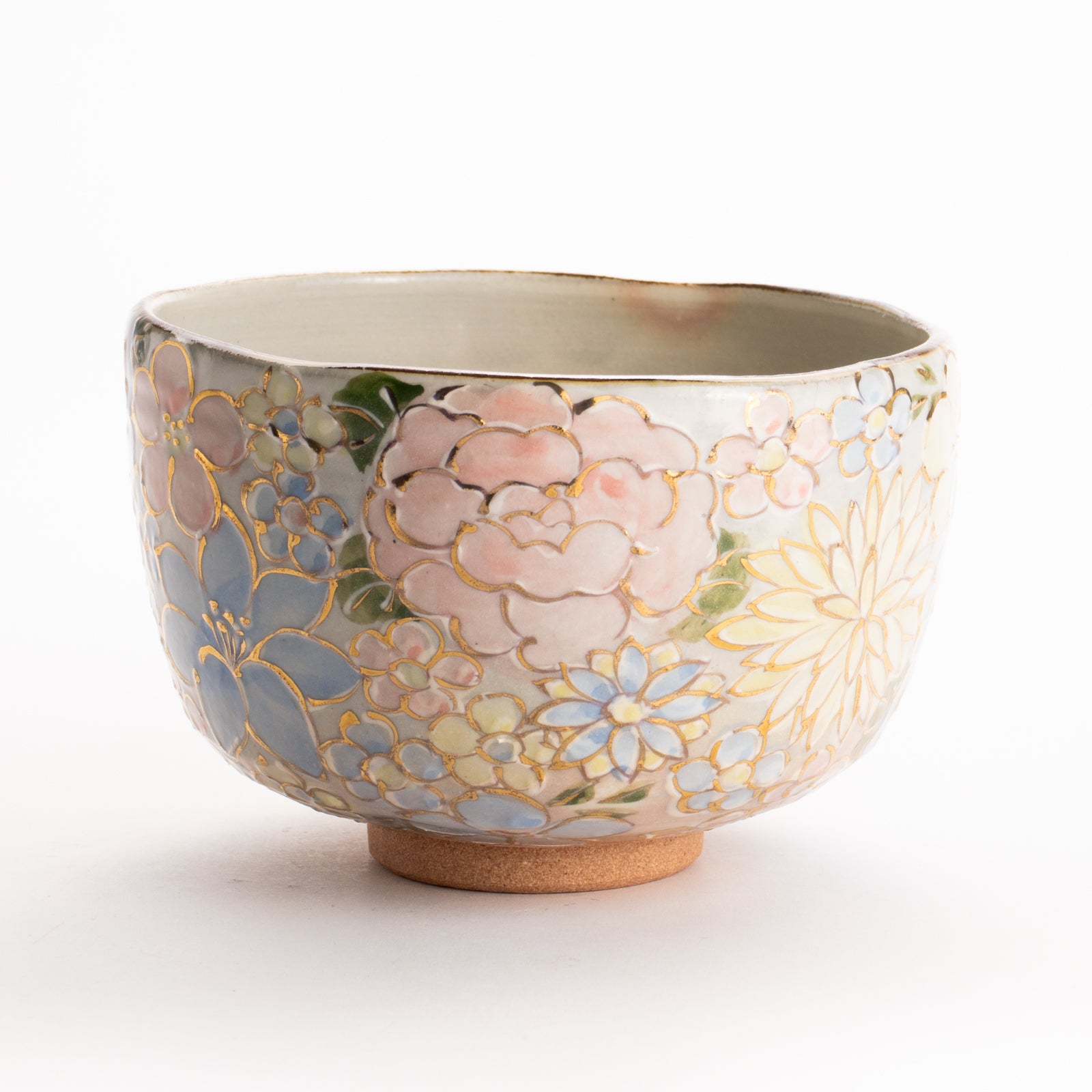 抹茶碗　色絵金彩 花詰　俊山窯 KOTOPOTTER