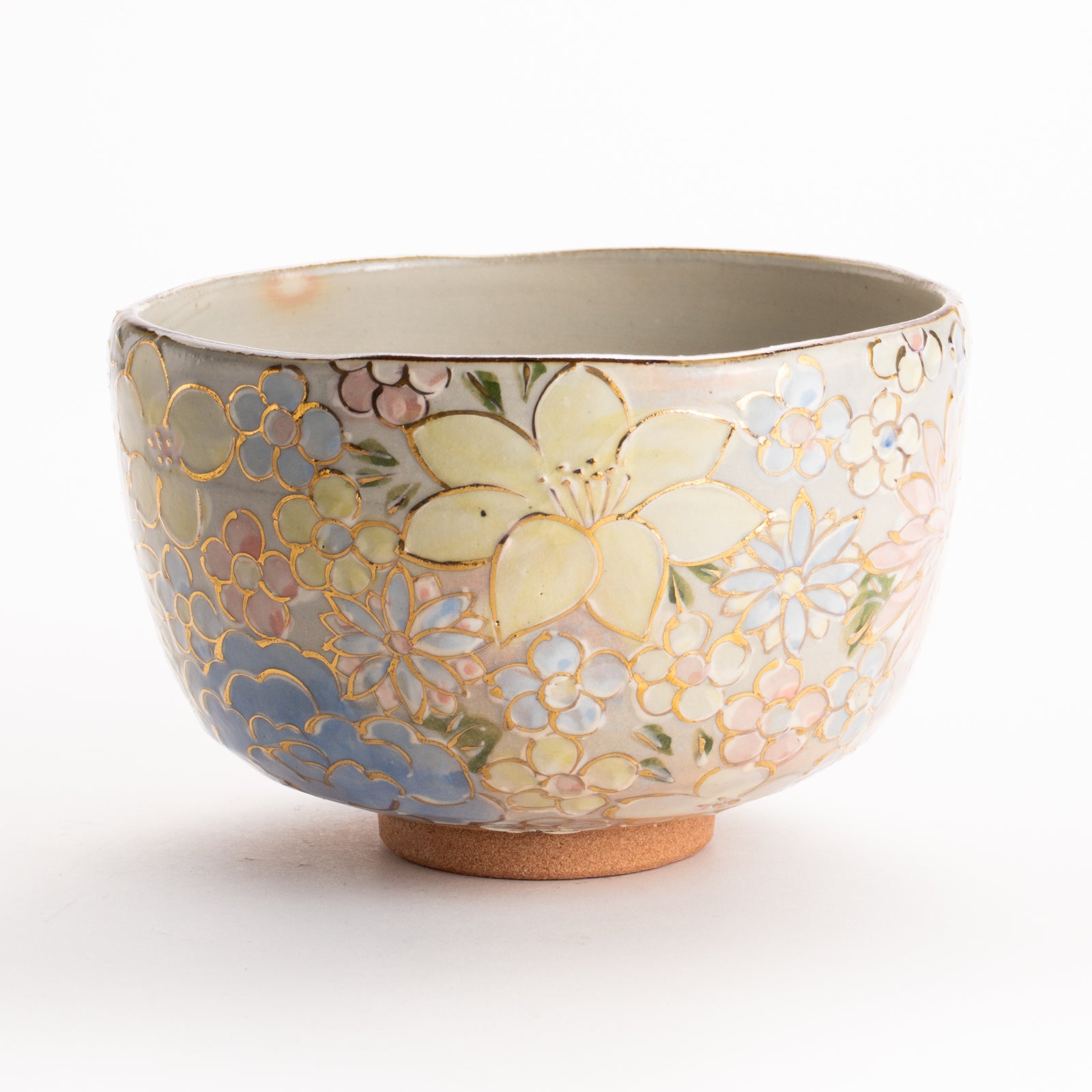 抹茶碗　色絵金彩 花詰　俊山窯 KOTOPOTTER