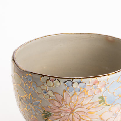 抹茶碗　色絵金彩 花詰　俊山窯 KOTOPOTTER