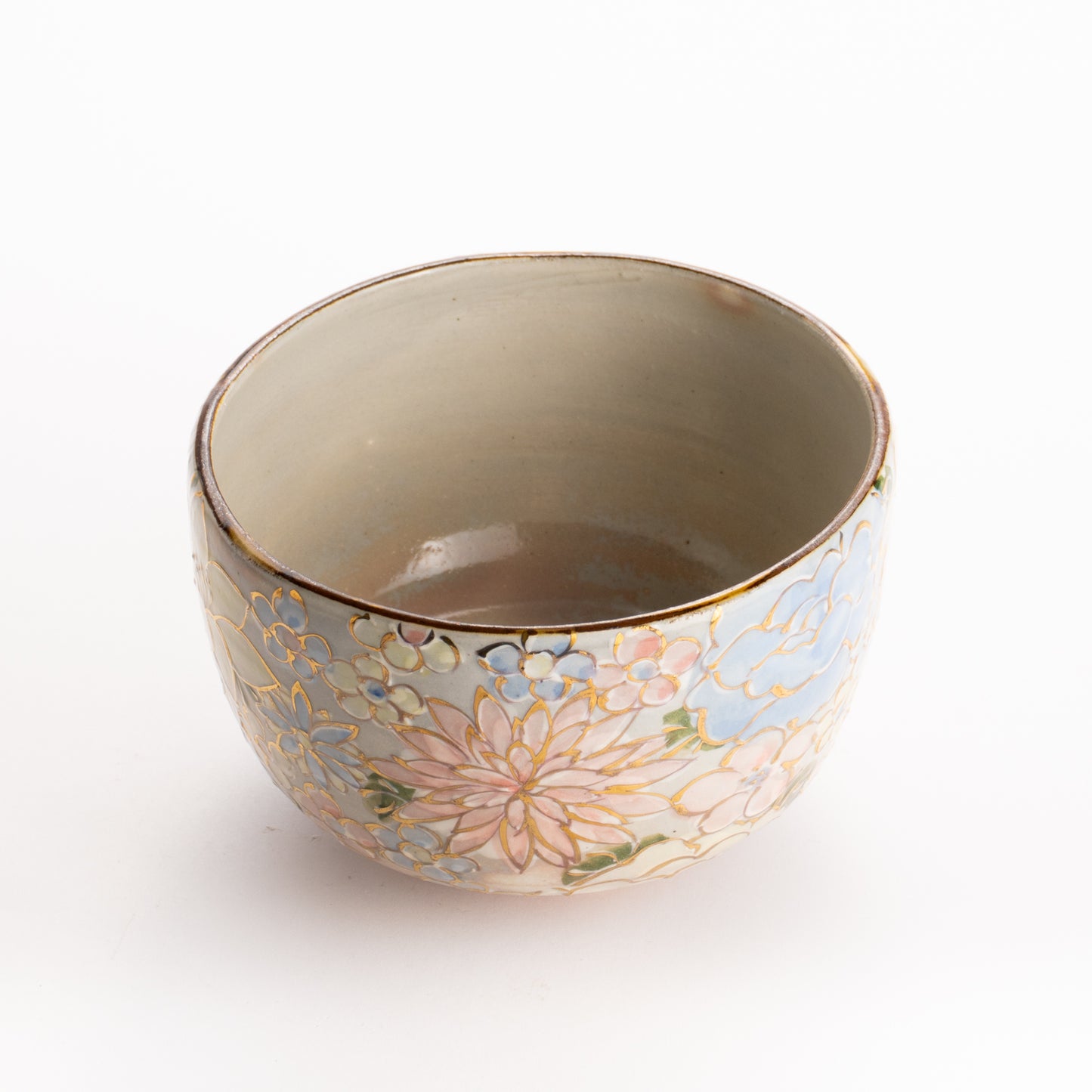 抹茶碗　色絵金彩 花詰　俊山窯 KOTOPOTTER