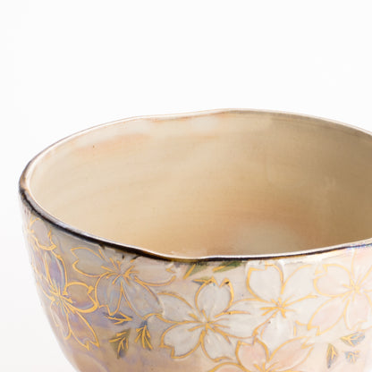 抹茶碗　ラスター彩 桜図　俊山窯 KOTOPOTTER