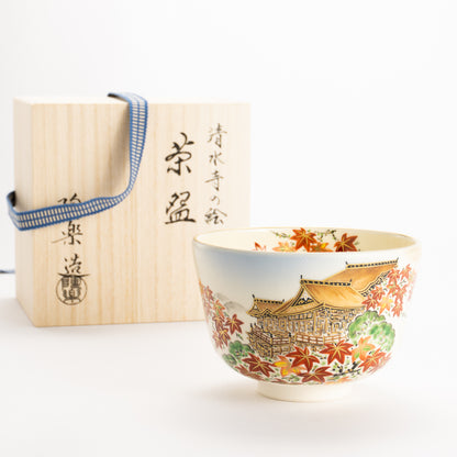 抹茶碗　秋の清水寺　陶楽 KOTOPOTTER