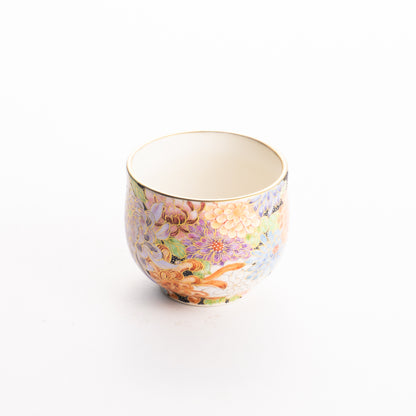 ぐい呑　色絵金彩 花詰　見谷若葉 KOTOPOTTER