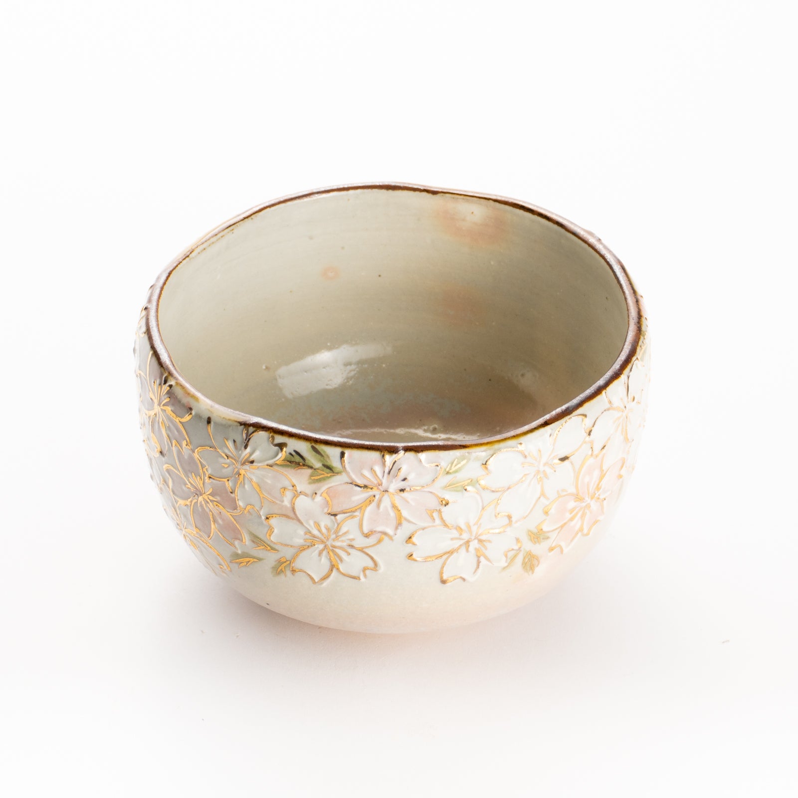 抹茶碗　イッチン金彩 桜　俊山窯 KOTOPOTTER