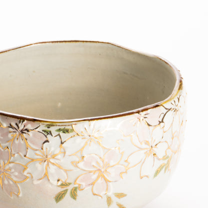 抹茶碗　イッチン金彩 桜　俊山窯 KOTOPOTTER