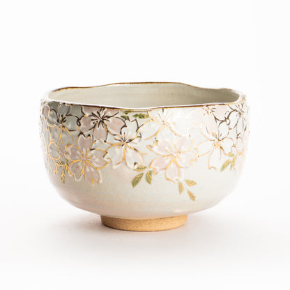抹茶碗　イッチン金彩 桜　俊山窯 KOTOPOTTER