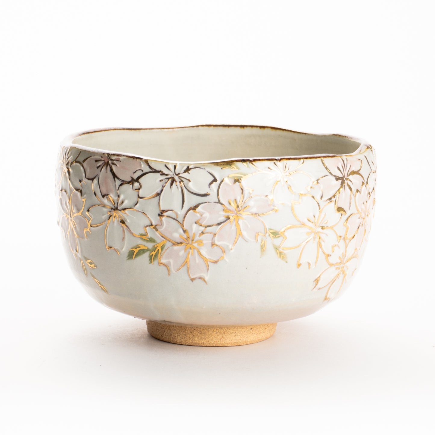抹茶碗　イッチン金彩 桜　俊山窯 KOTOPOTTER