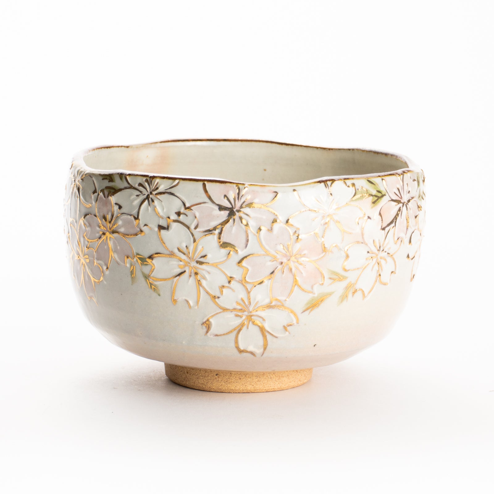 抹茶碗　イッチン金彩 桜　俊山窯 KOTOPOTTER