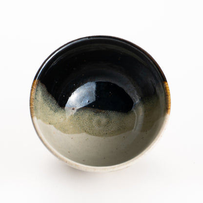 抹茶碗　灰釉掛分 富士に菊　良二 KOTOPOTTER