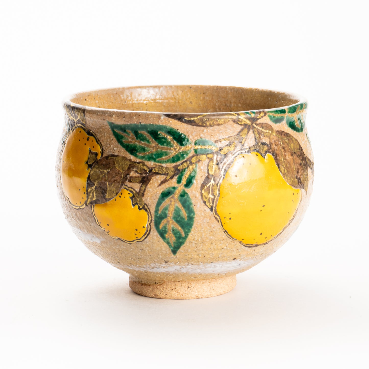 抹茶碗　灰釉 柚子　良二 KOTOPOTTER