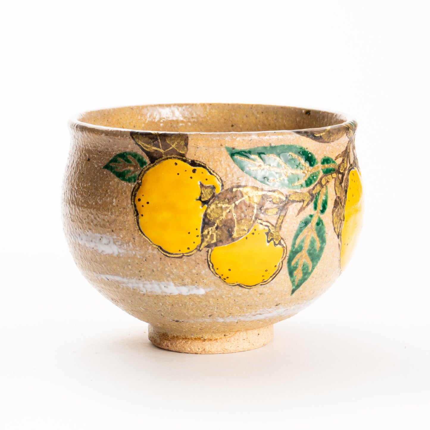 抹茶碗　灰釉 柚子　良二 KOTOPOTTER