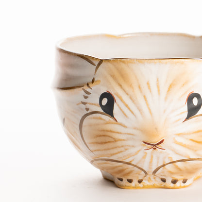 抹茶碗　灰釉 ロップイヤーラビット　良二 KOTOPOTTER