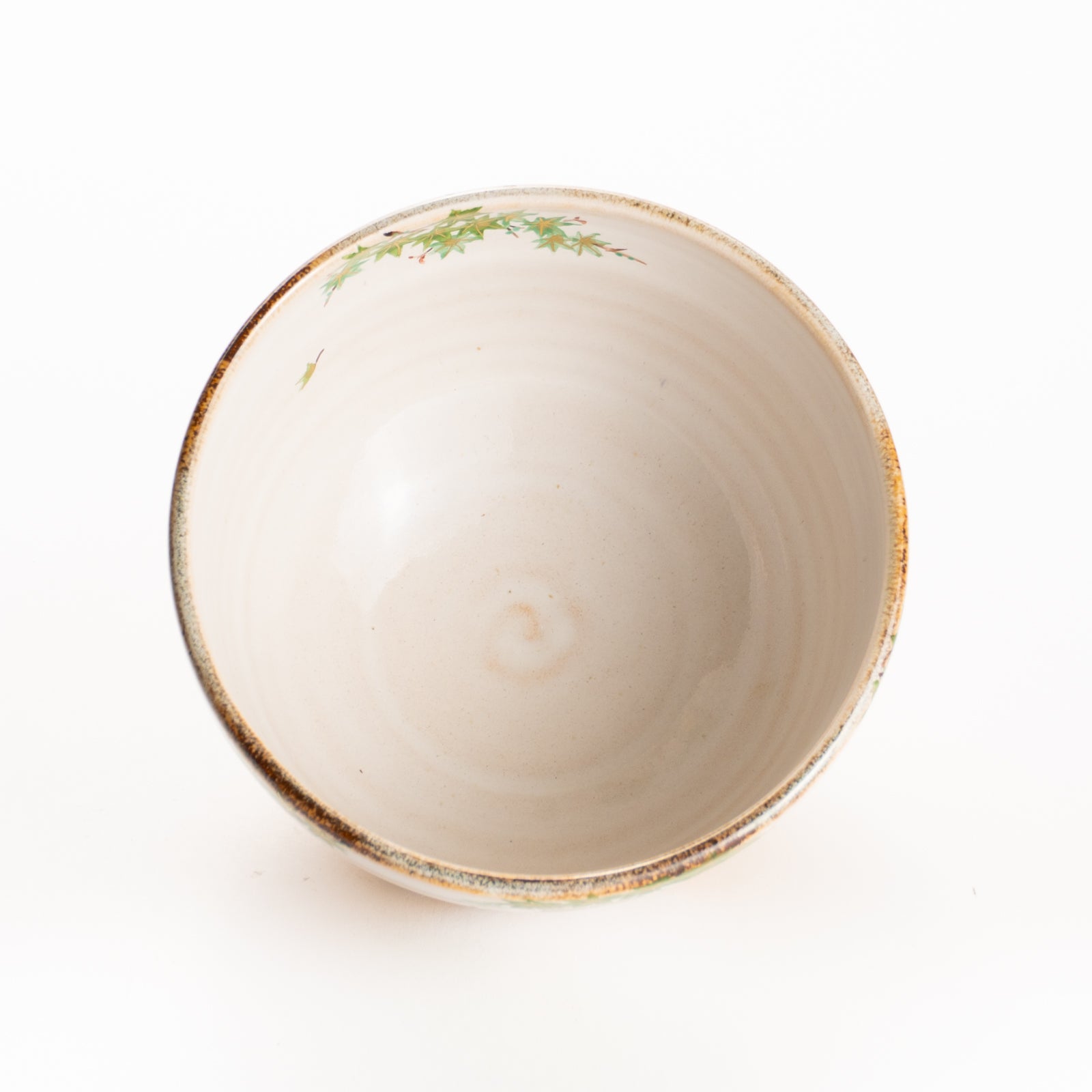 抹茶碗　白釉 青楓　良二 KOTOPOTTER
