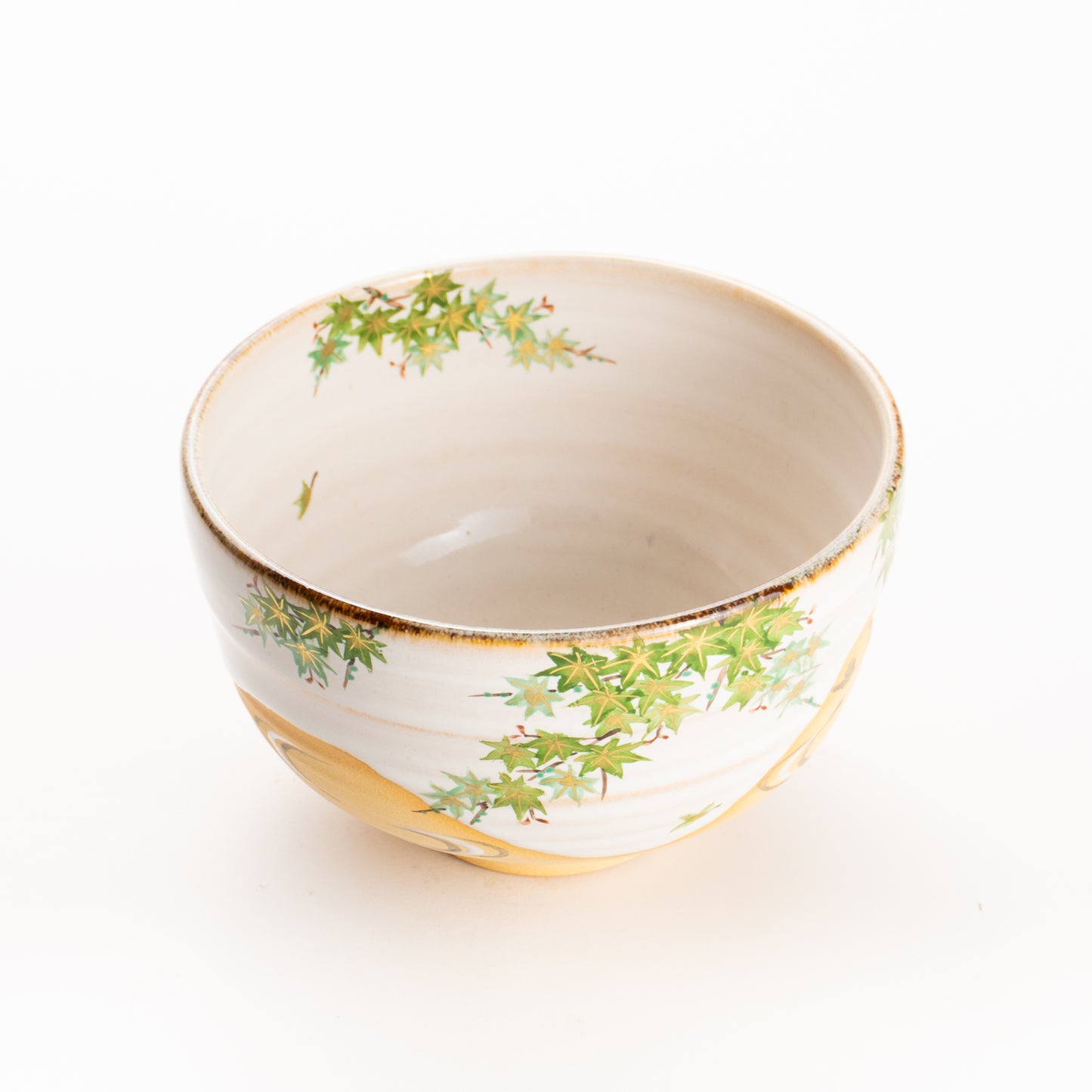抹茶碗　白釉 青楓　良二 KOTOPOTTER
