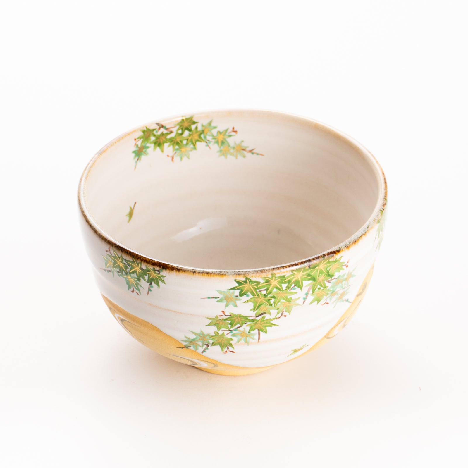 抹茶碗　白釉 青楓　良二 KOTOPOTTER
