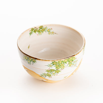 抹茶碗　白釉 青楓　良二 KOTOPOTTER