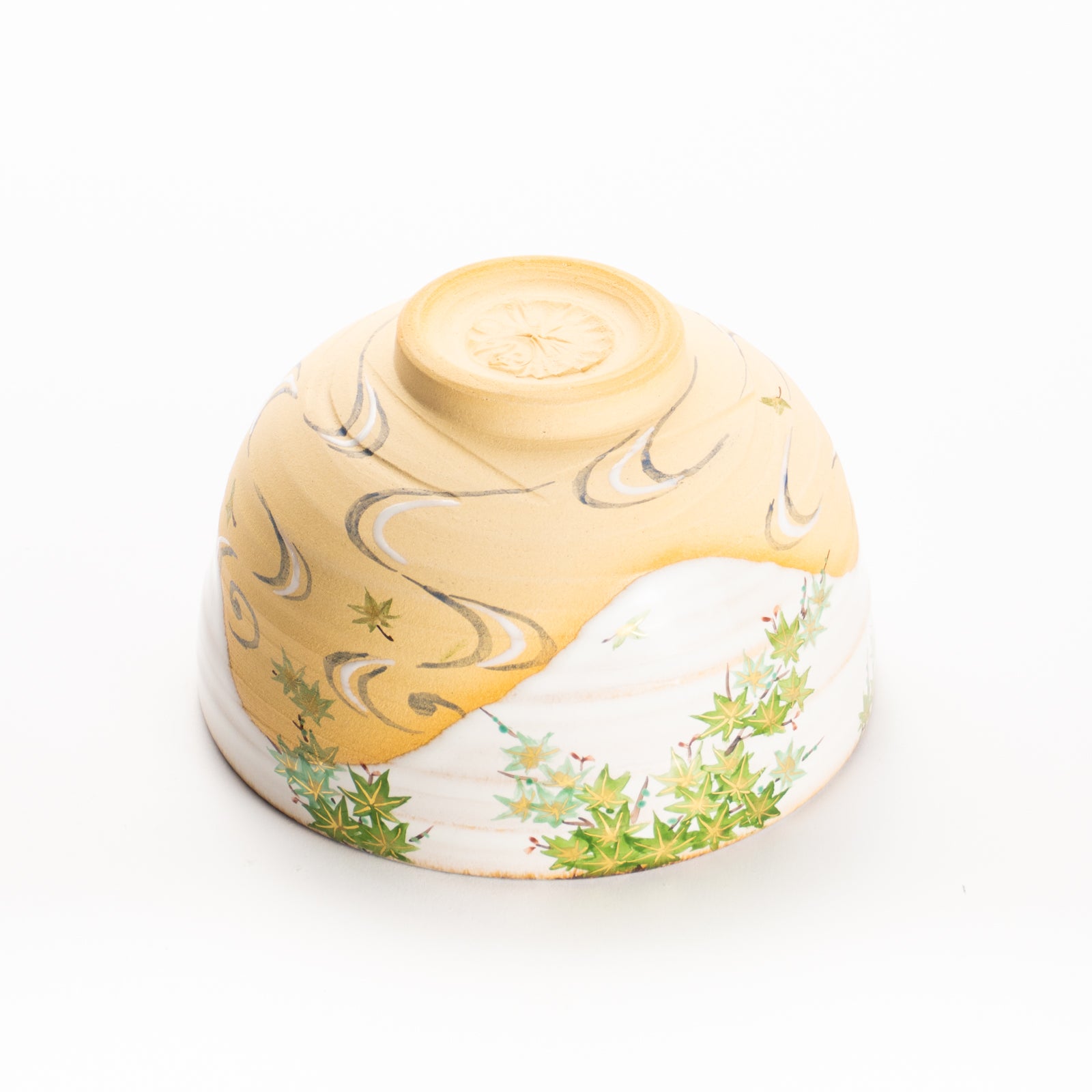 抹茶碗　白釉 青楓　良二 KOTOPOTTER