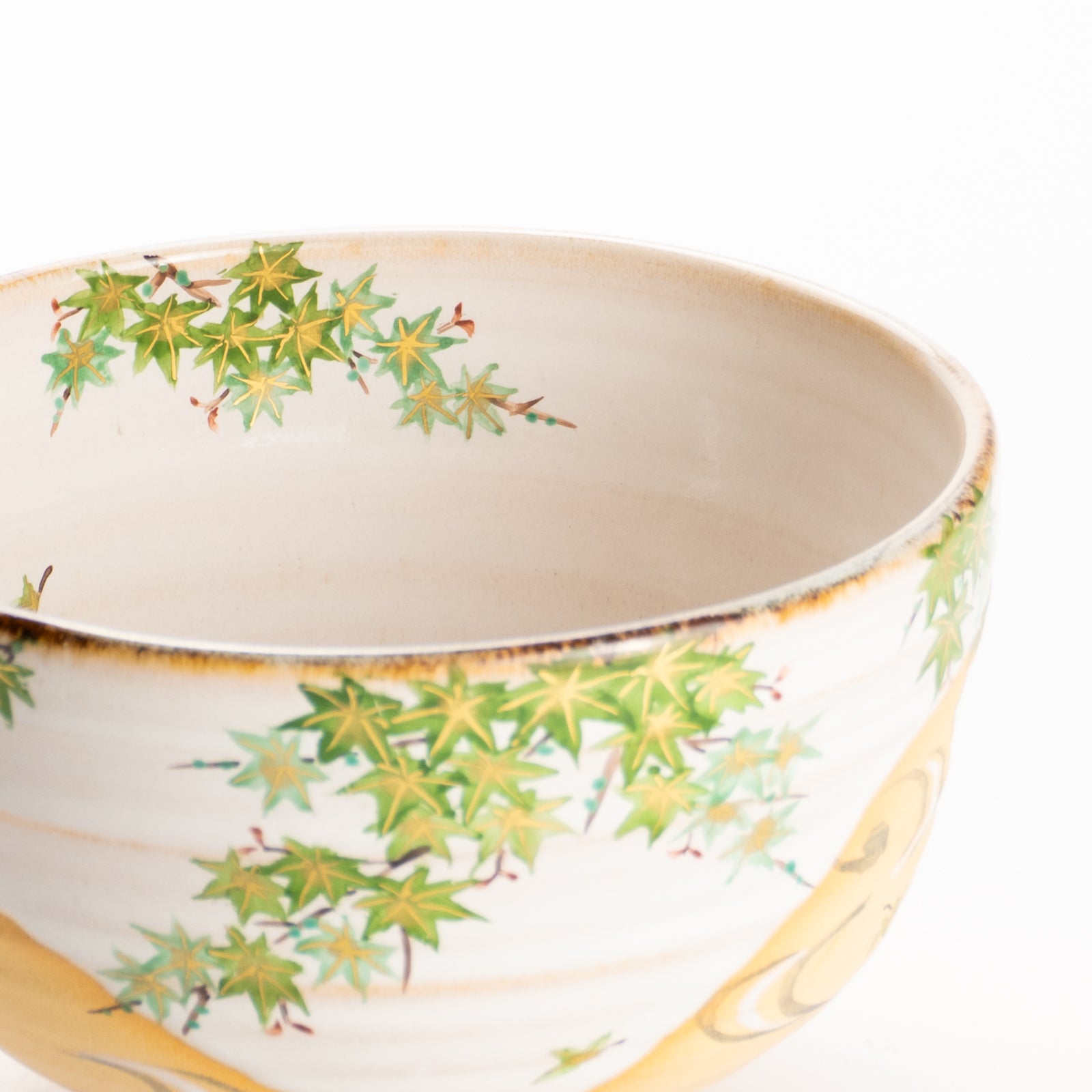 抹茶碗　白釉 青楓　良二 KOTOPOTTER