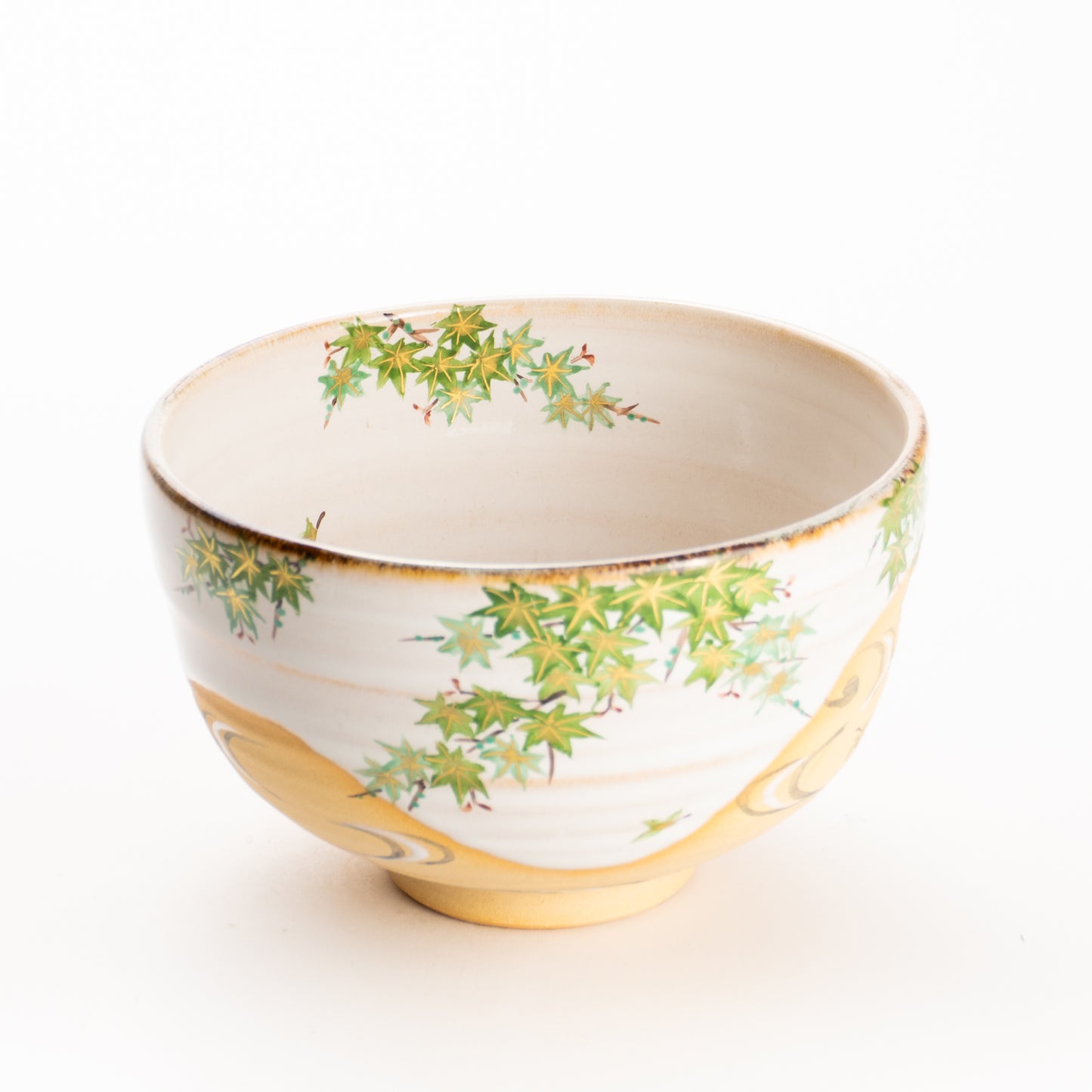 抹茶碗　白釉 青楓　良二 KOTOPOTTER