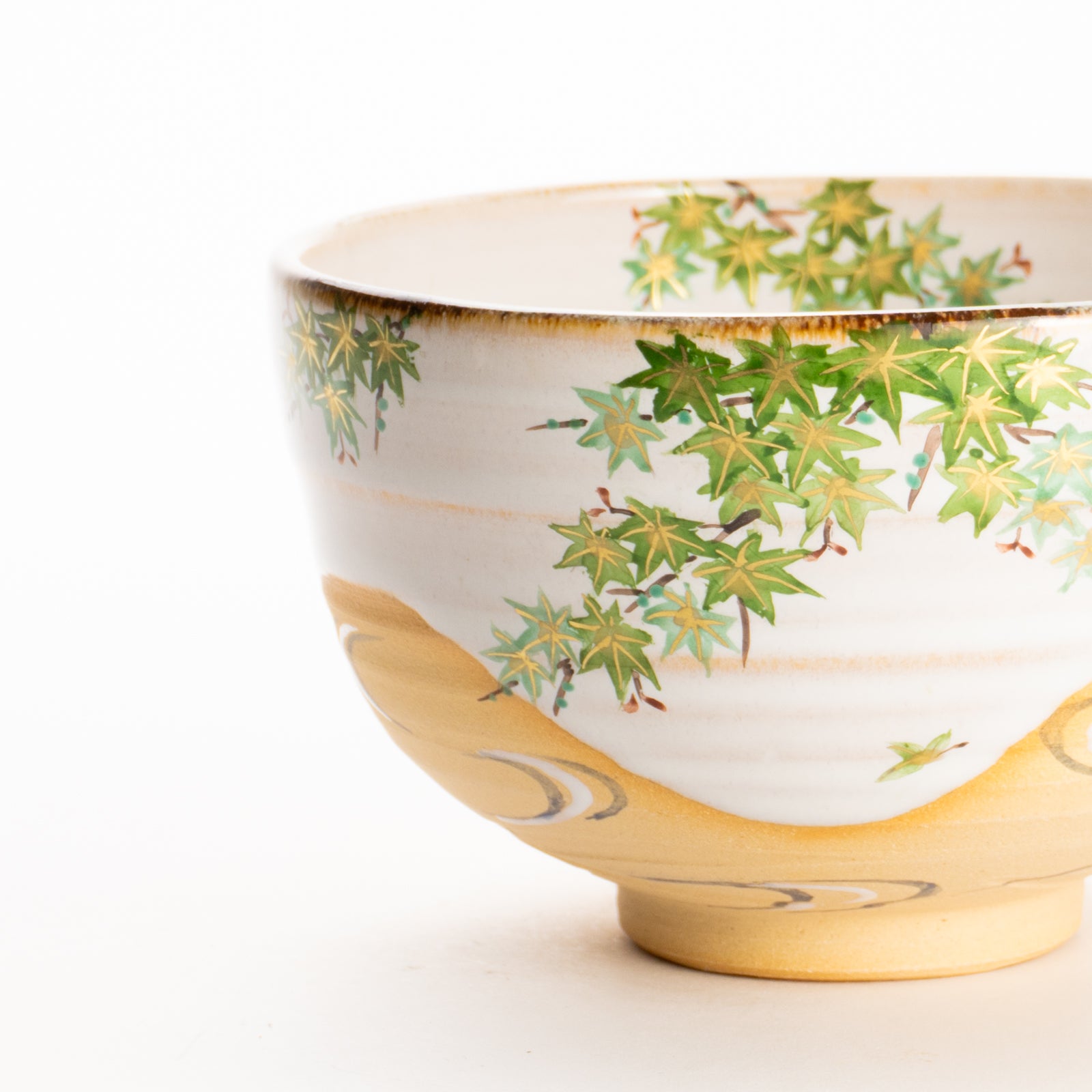 抹茶碗　白釉 青楓　良二 KOTOPOTTER