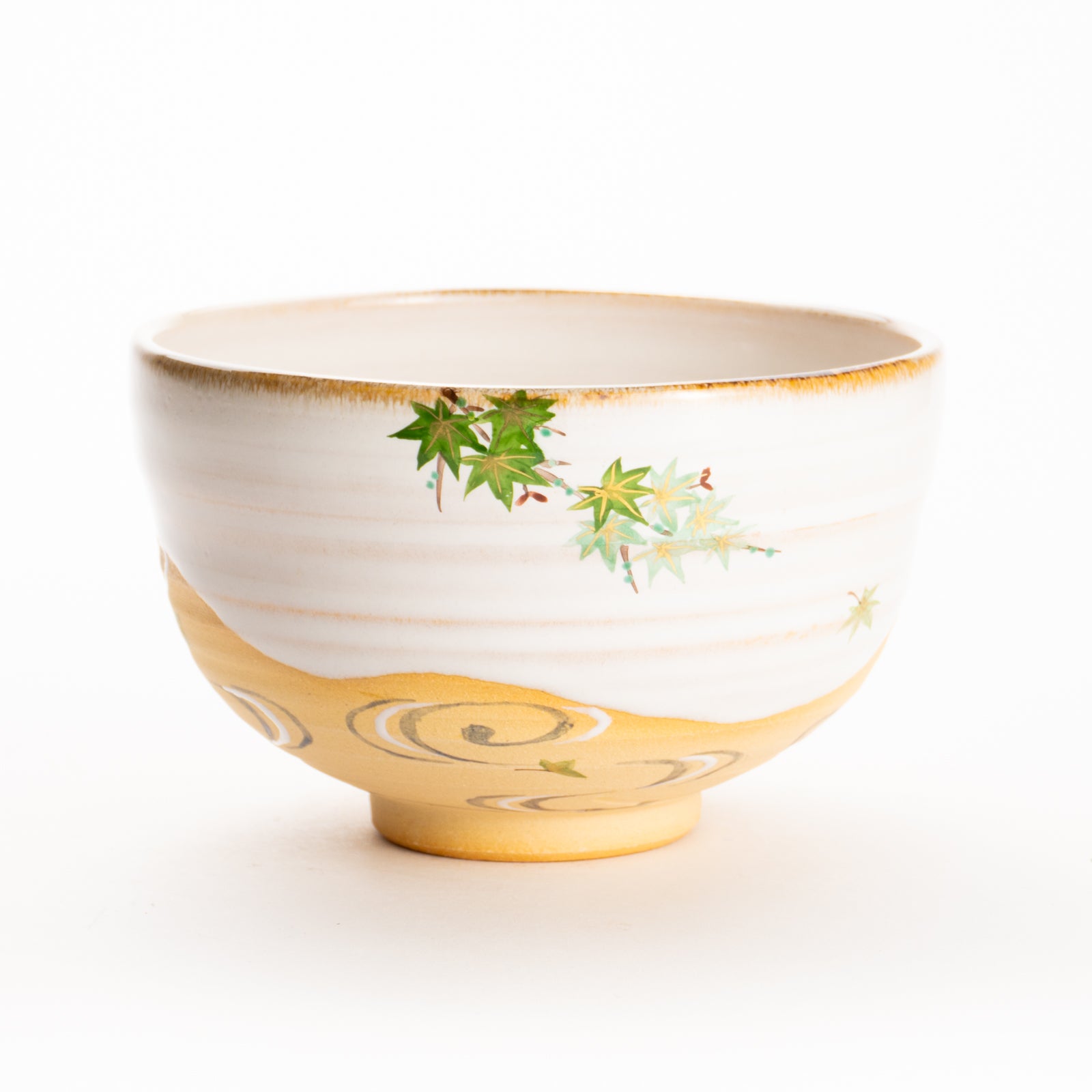 抹茶碗　白釉 青楓　良二 KOTOPOTTER