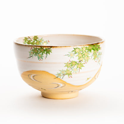 抹茶碗　白釉 青楓　良二 KOTOPOTTER