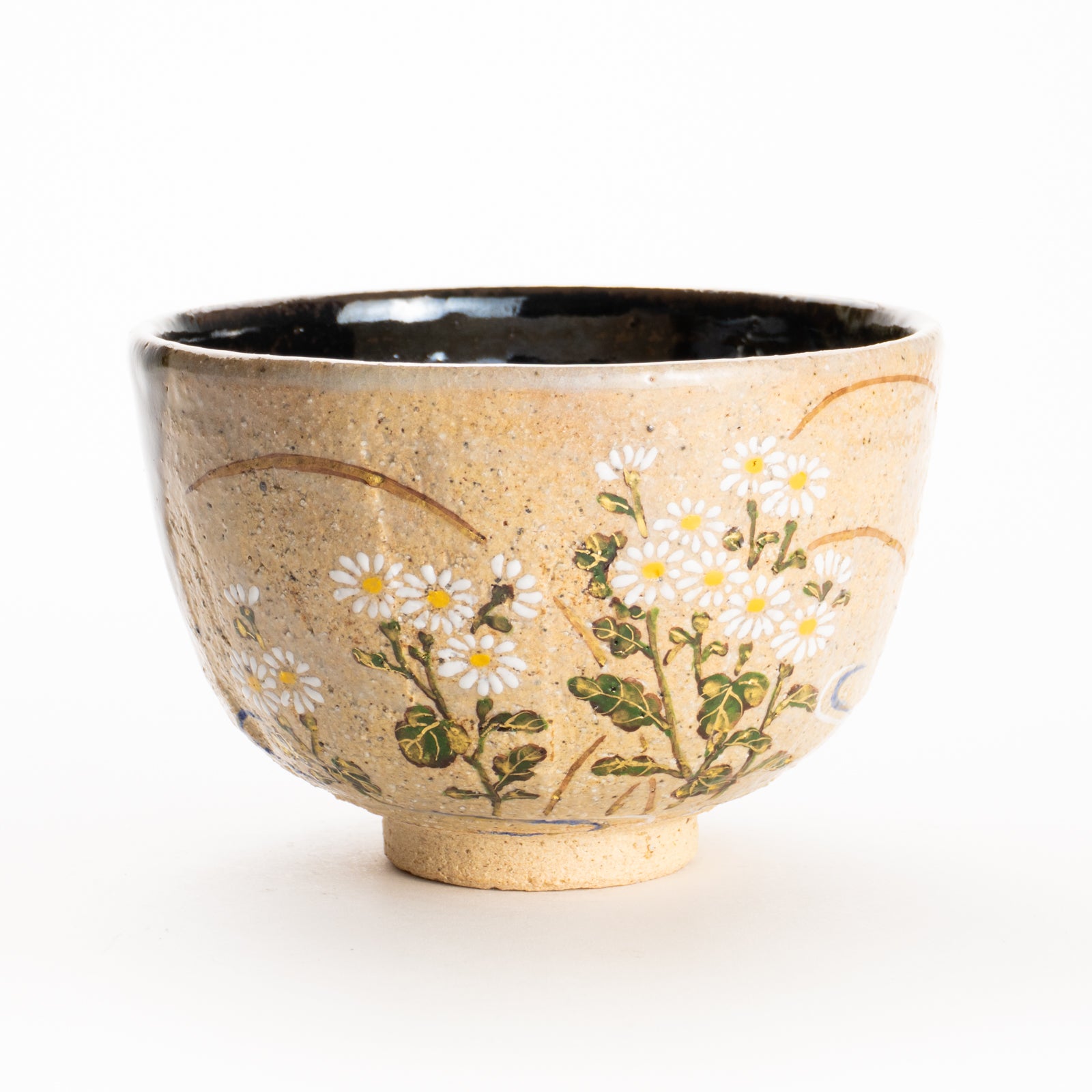 抹茶碗　灰釉掛分 小菊　良二 KOTOPOTTER