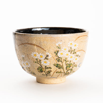 抹茶碗　灰釉掛分 小菊　良二 KOTOPOTTER