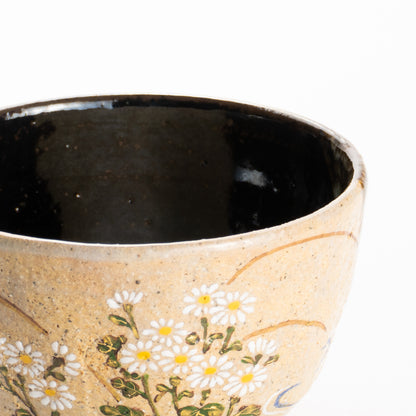 抹茶碗　灰釉掛分 小菊　良二 KOTOPOTTER