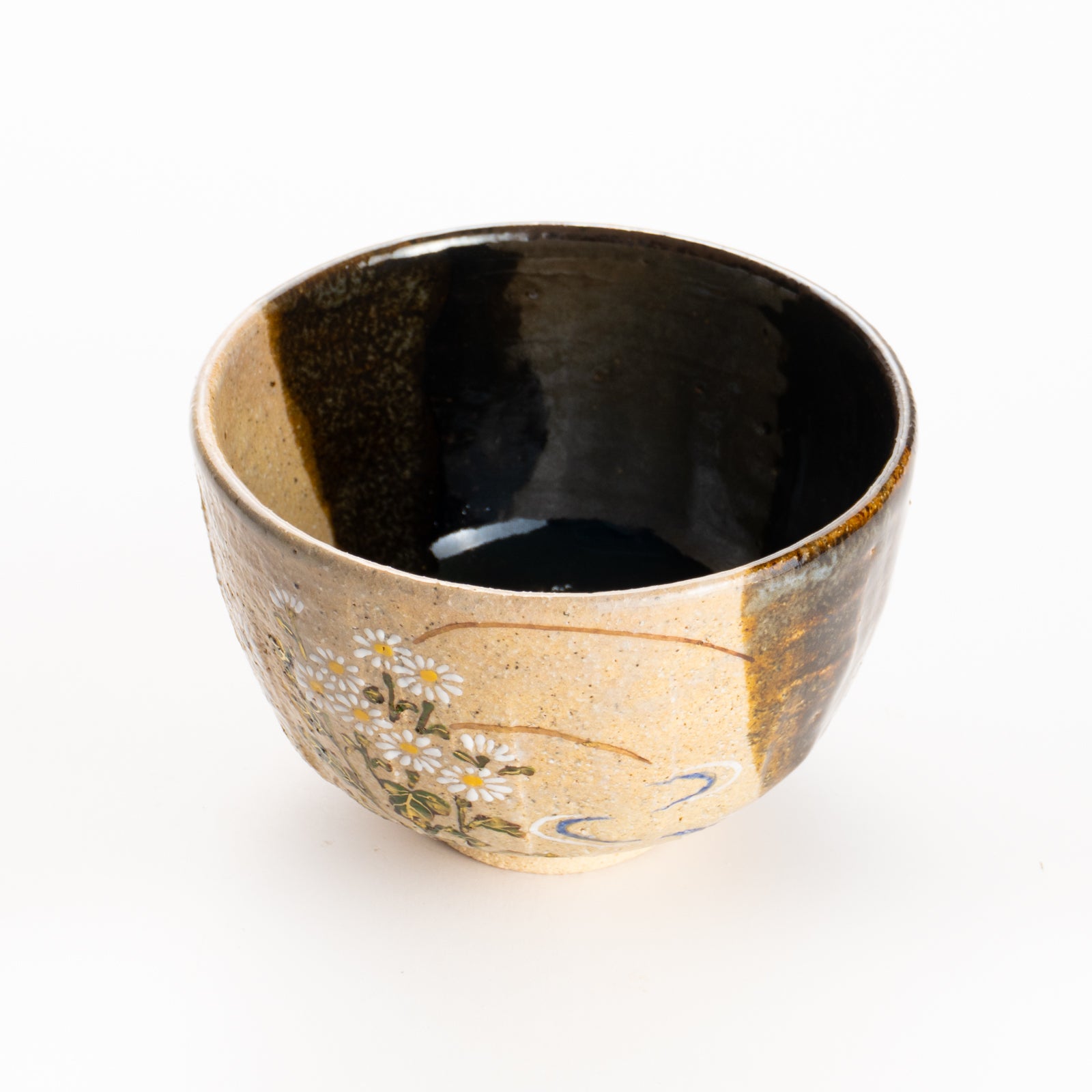 抹茶碗　灰釉掛分 小菊　良二 KOTOPOTTER