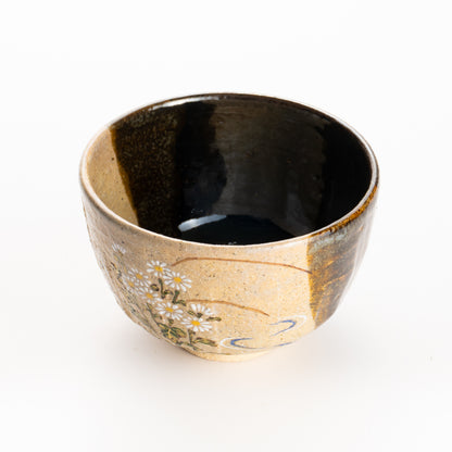 抹茶碗　灰釉掛分 小菊　良二 KOTOPOTTER