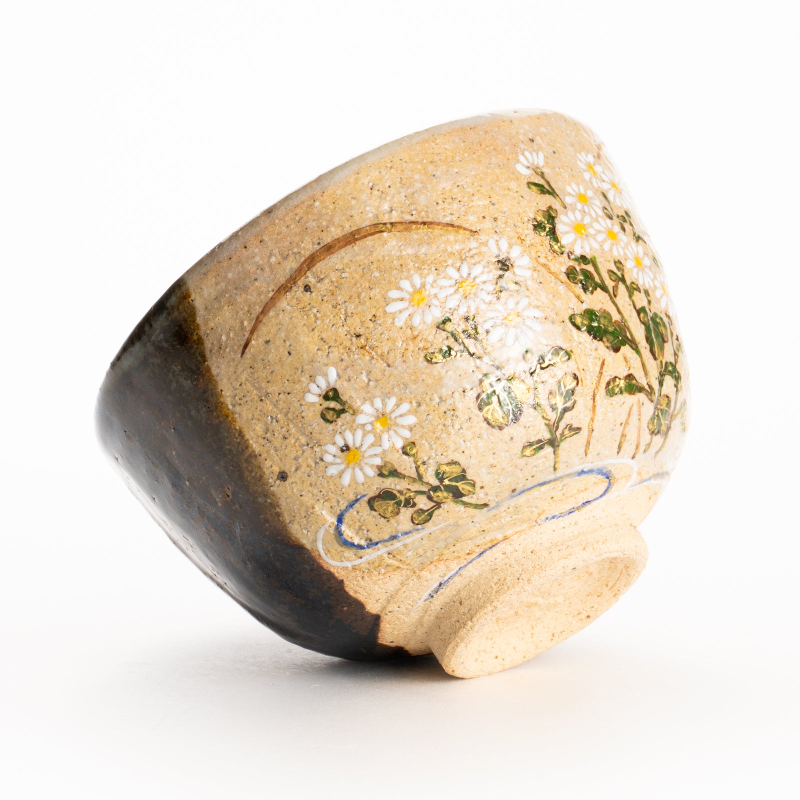抹茶碗　灰釉掛分 小菊　良二 KOTOPOTTER