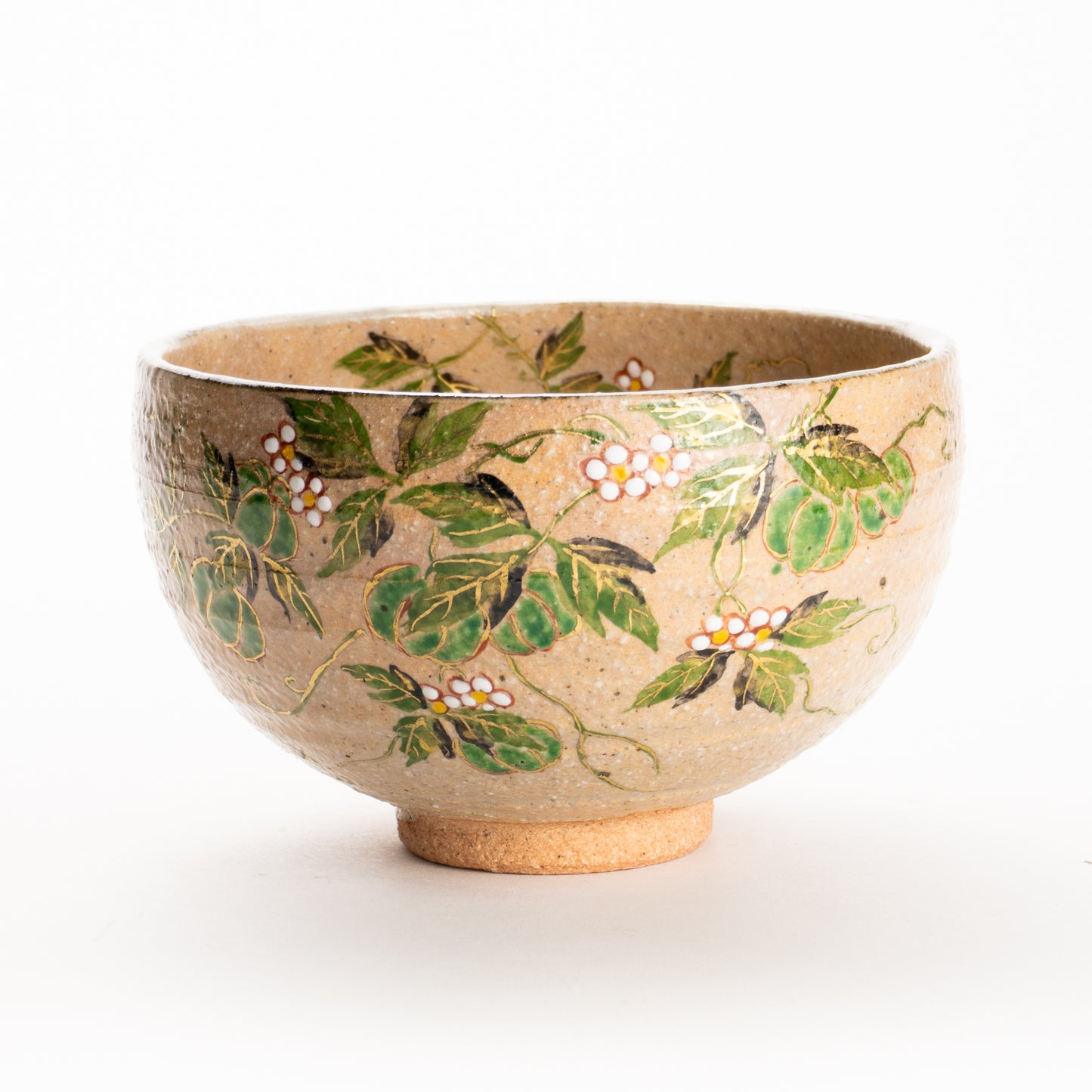 抹茶碗　灰釉 風船葛　良二 KOTOPOTTER