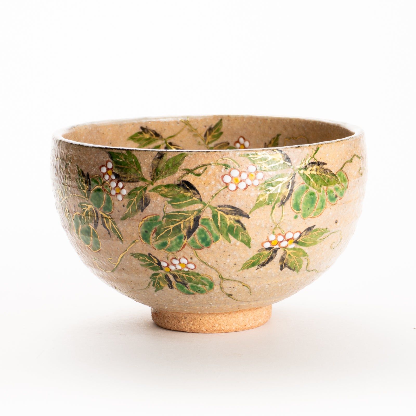 抹茶碗　灰釉 風船葛　良二 KOTOPOTTER