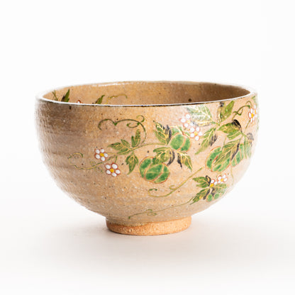 抹茶碗　灰釉 風船葛　良二 KOTOPOTTER