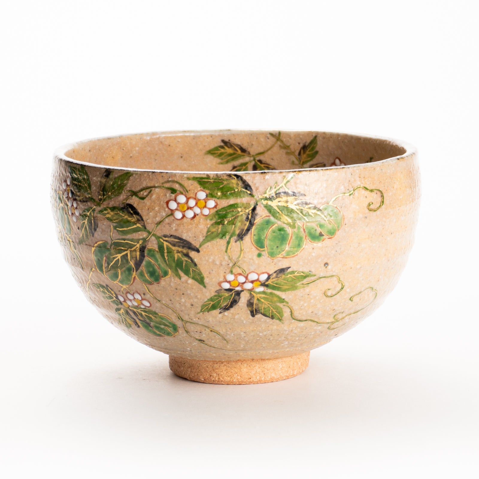 抹茶碗　灰釉 風船葛　良二 KOTOPOTTER