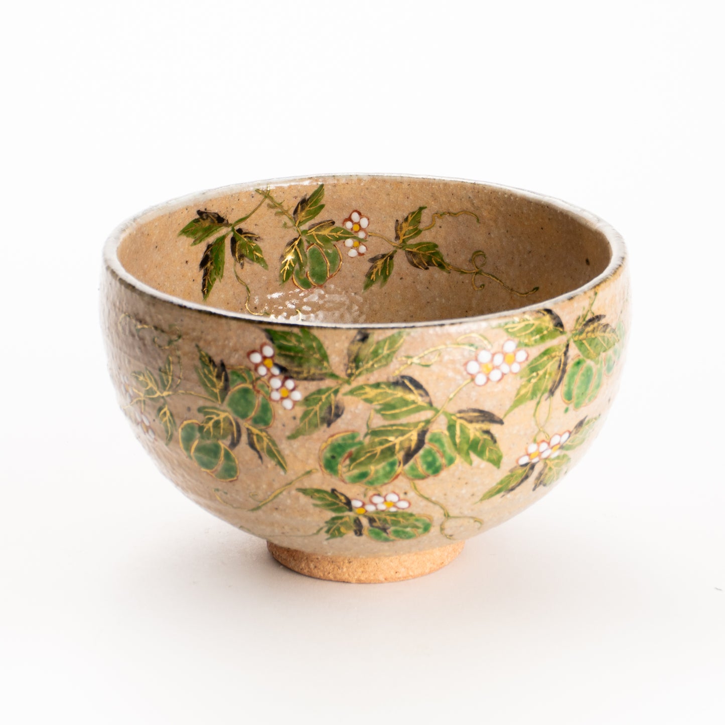 抹茶碗　灰釉 風船葛　良二 KOTOPOTTER