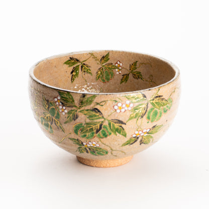 抹茶碗　灰釉 風船葛　良二 KOTOPOTTER
