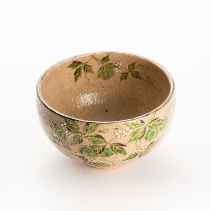 抹茶碗　灰釉 風船葛　良二 KOTOPOTTER