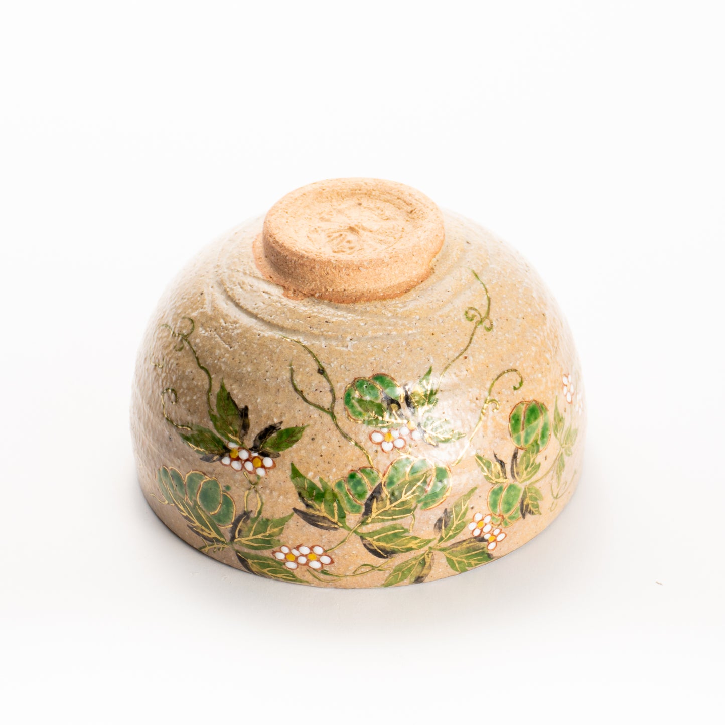 抹茶碗　灰釉 風船葛　良二 KOTOPOTTER