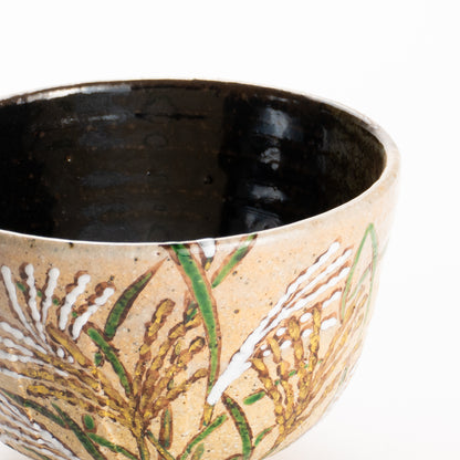 抹茶碗　灰釉掛分 ススキ　良二 KOTOPOTTER