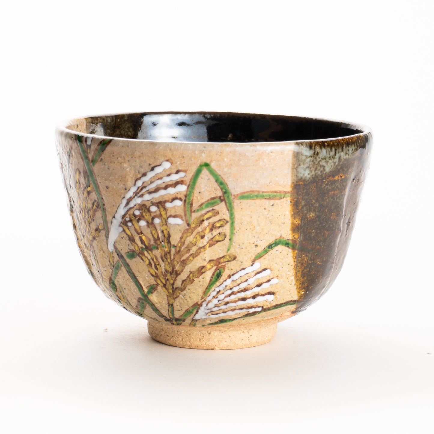 抹茶碗　灰釉掛分 ススキ　良二 KOTOPOTTER