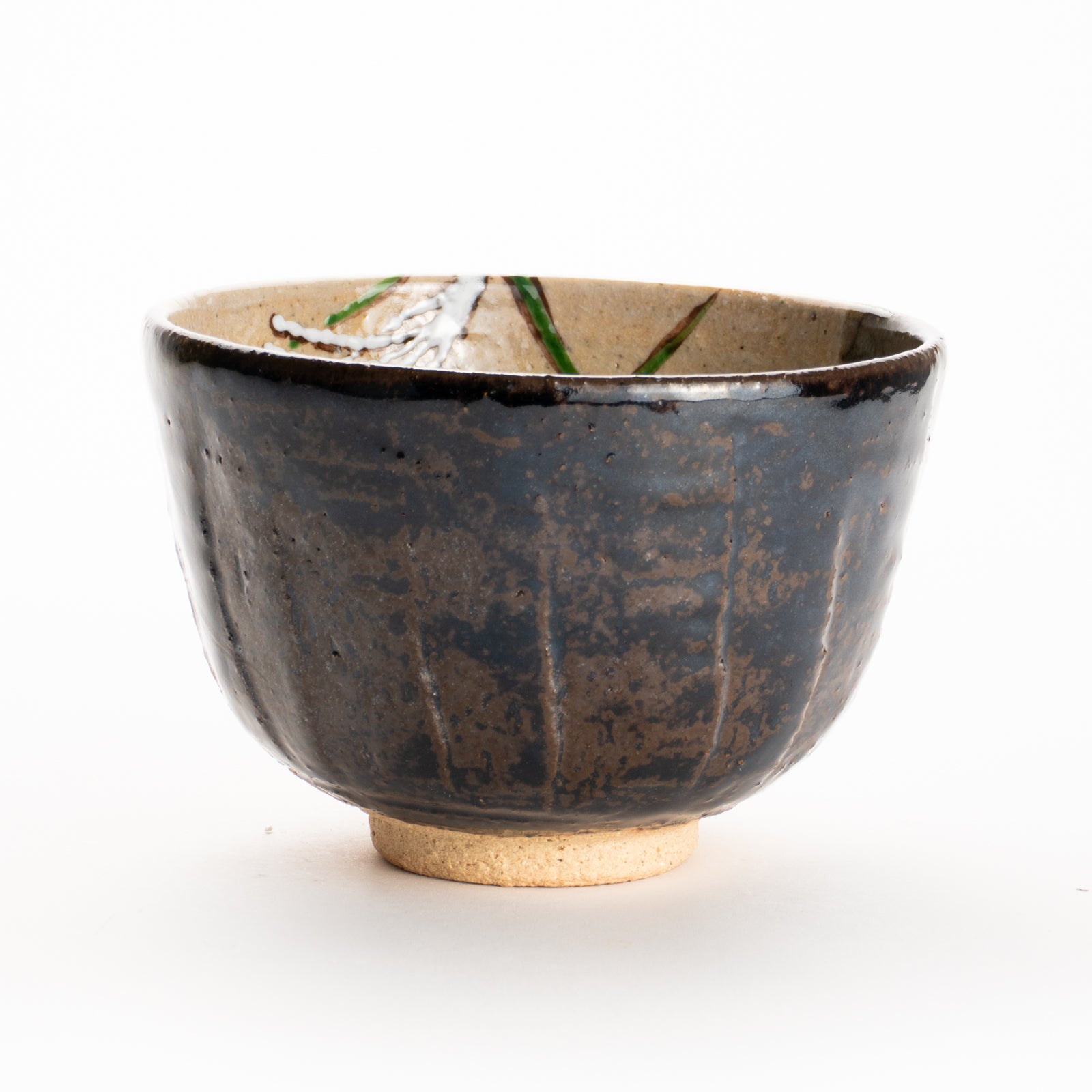 抹茶碗　灰釉掛分 ススキ　良二 KOTOPOTTER