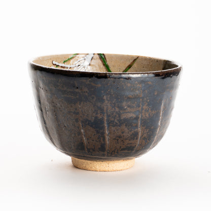 抹茶碗　灰釉掛分 ススキ　良二 KOTOPOTTER