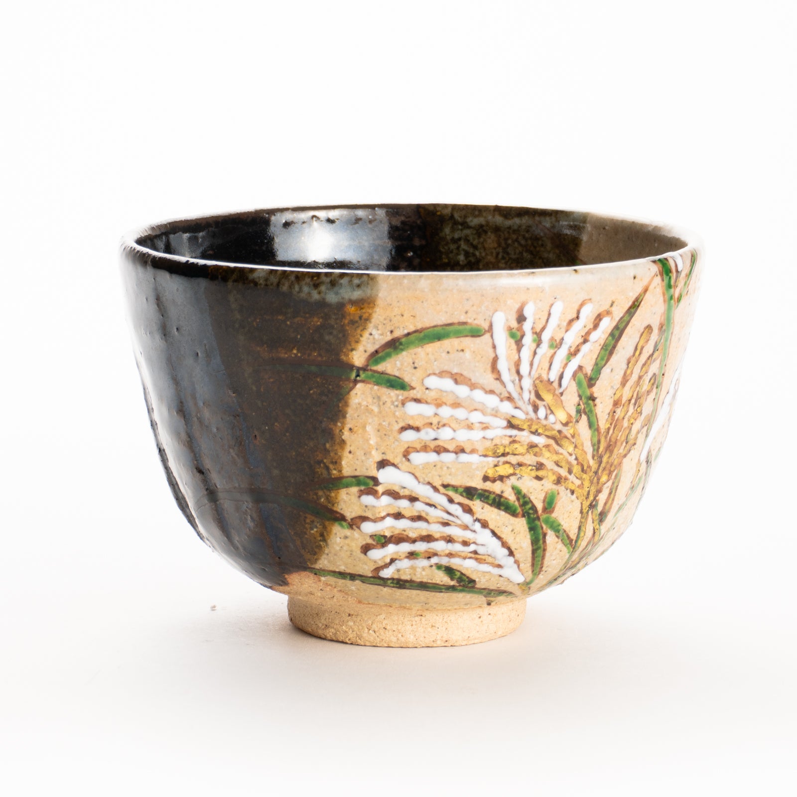 抹茶碗　灰釉掛分 ススキ　良二 KOTOPOTTER